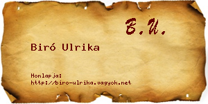 Biró Ulrika névjegykártya